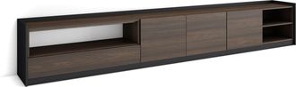 Skraut Home Skraut Home - Mueble Tv, Televisi&oacute;n, 310x37x50cm, Para Tv Hasta 80, Roble Oscuro Y Negro