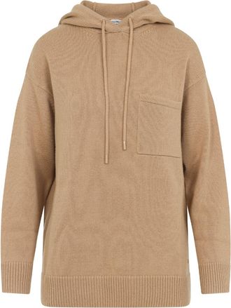 Max Mara Womens Liana Hoodie Knit - Tan Cashmere - Size Medium
