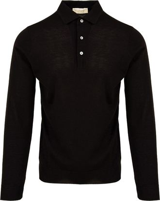 FILIPPO DE LAURENTIIS Long-Sleeve Polo Shirt In Wool