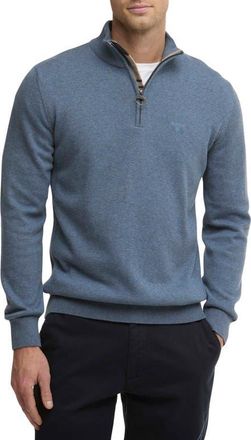 Barbour Cotton Half Zip Sweater in Dusk Blue at Nordstrom, Size Xx-Large