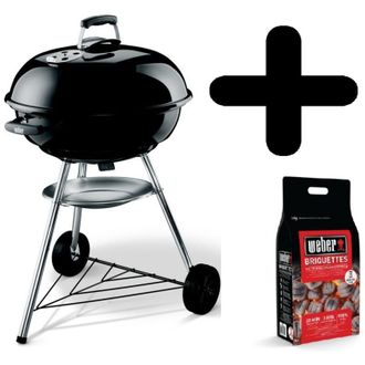 OEM Barbacoa Weber Compact 47 Cm + 2 Kgs Briquetas