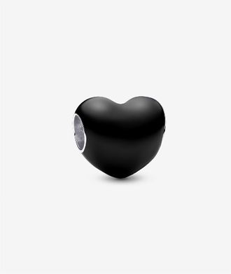 Pandora Womens Metallic Heart Charm In Black