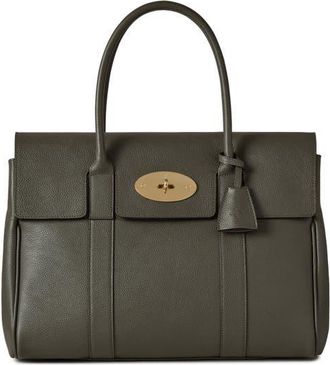 Mulberry Bayswater Grained Leather Satchel in Juniper Green at Nordstrom