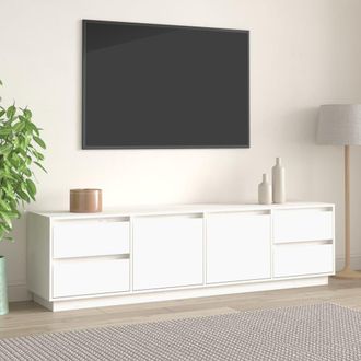 Berkfield Home TV Cabinet White 176x37x47.5 cm Solid Wood Pine