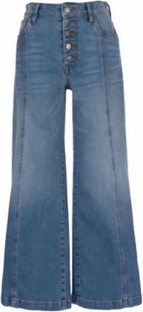 Kut from the Kloth Womens Meg High Rise Wide Leg Front Princess Seam Jean In Blue