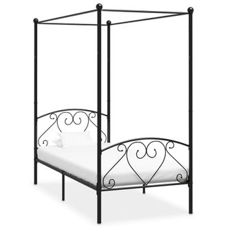 vidaXL Estructura Cama Con Dosel Sin Colch&oacute;n Metal Negro 120x200 Cm Vidaxl