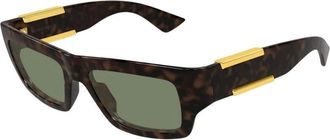Bottega Veneta Rechthoekige zonnebril - unisex - Zonnebrillen - Bruin - 53 MM - Nylon - Accessoires