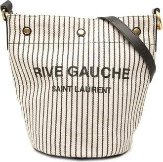 Saint Laurent Pre-owned Saint Laurent Striped Canvas Rive Gauche Bucket Bag Ladies LHB4N8UP2NJH9GPE