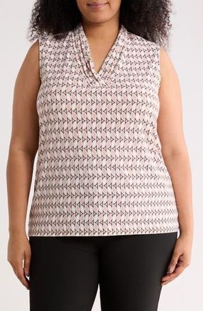 Anne Klein Triple Pleat Top in Porcini Multi at Nordstrom Rack, Size 0 X