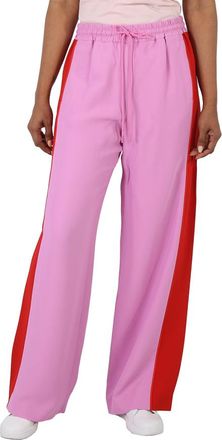 Burberry Side-Stripe Wide-Leg Track Pants, Brand Size 4 (US Size 2)