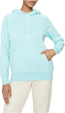 Under Armour Rival Fleece Hoodie - Dames - Sportshirts - Blauw - L - Katoen - Fitness