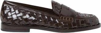 Loeffler Randall Womens Rachel Woven Leather Loafers In Espresso