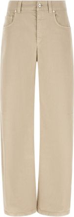 Brunello Cucinelli Beige Relaxed Flat Front Pants