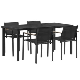 vidaXL Juego De Muebles De Exterior 5 Pcs Negro Y Antracita Textileno Vidaxl