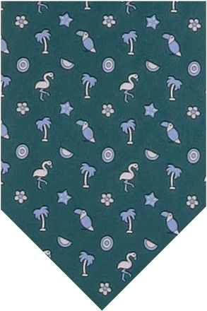 Ferragamo Green Tropical Printed Tie