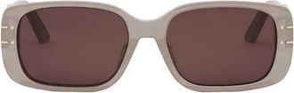 Dior DiorSignature S12F Brown Rectangular Ladies Sunglasses CD40176F 57E 56