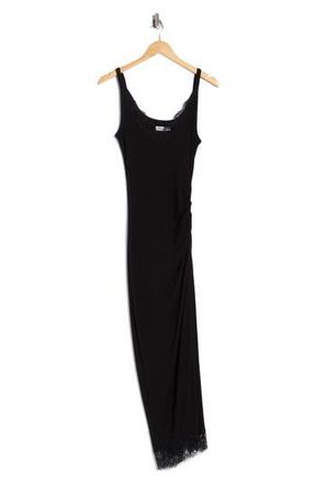 SIMKHAI Yulia Draped Midi Dress in Black at Nordstrom Rack, Size X-Large