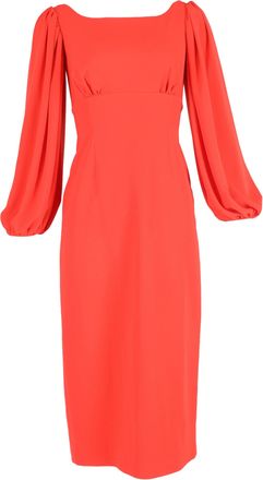 Emilia Wickstead Pre-owned Womens Midi Bishop Sleeve Dress in Red - Size 10 UK