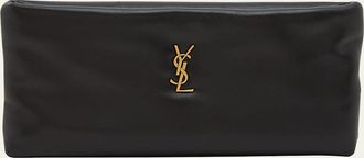 Saint Laurent Calypso Ziptop YSL Clutch Bag in Smooth Padded Leather