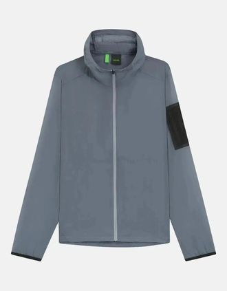 HUGO BOSS Mens BOSS MENS AIRYNIX LIGHTWEIGHT WATER REPELLENT JACKET GREY - Size: 42/Regular
