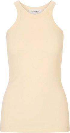 Sportmax Tops, Dames, Beige, L, Katoen, Ribbed Tank Top