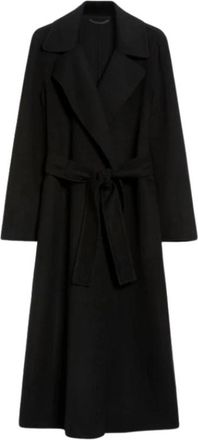 iBlues Reus Belted Coat - Dames - Jas met riem - Zwart - M - Wol - Jassen