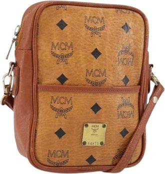 MCM Pre-owned Cross Body Bags, female, Brown, Size: ONE SIZE Pre-owned Canvas Shoulder Bag