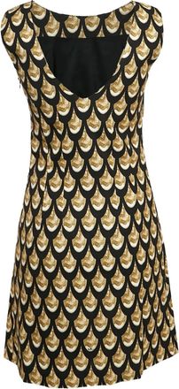 Versace Mini-jurk met geometrisch patroon - Zwart