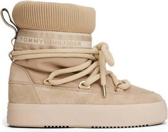 Tommy Hilfiger waterafstotende veter-snowboot beige