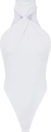 Elisabetta Franchi Cr&ecirc;pe Jersey Bodysuit - Dames - Bodies - Wit - S - Leer - Tops