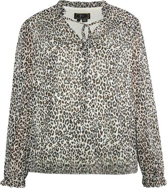 Faina Blouse met leo-print Dames Wit Veelkleurig