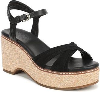 Naturalizer Dovie Ankle Straple Platform Wedge in Black at Nordstrom, Size 6.5