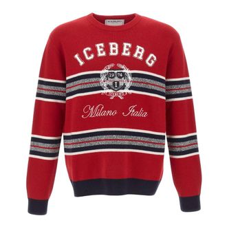 Iceberg Jersey de Lana con Bordado - Knitwear - Hombre - Rojo - L