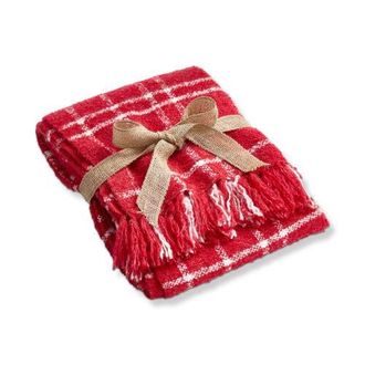 Tag Merry Plaid Acrylic Decorative Throw Red and White Fringe at Nordstrom