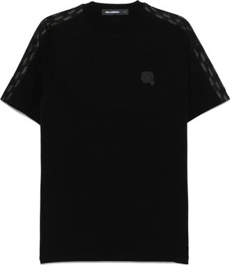 Karl Lagerfeld T-shirt con logo in rilievo - Nero
