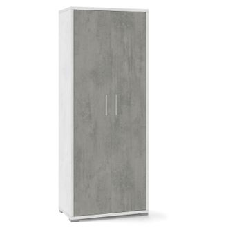 OEM Armadio Multiuso Due Ante Bianco Cemento 71x41x H182 Cm