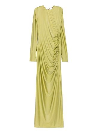 DANAMÉ long-sleeve draped dress - women - Fabric - 38 - Green