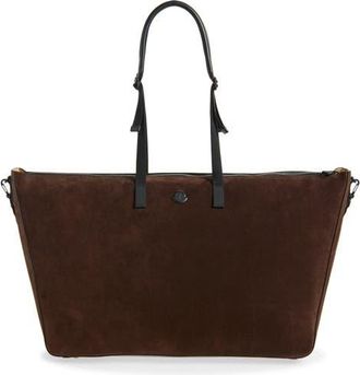 Moncler Carlo Suede Duffle Bag in Chocolate at Nordstrom