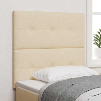 vidaXL Headboard Button Tufted Cream 80 cm Fabric vidaXL