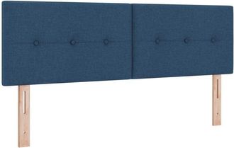 vidaXL Headboard Height Adjustable with Headboard Blue 160 cm Fabric vidaXL
