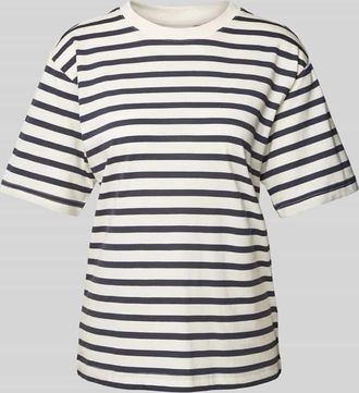 Jake*s Casual Oversized T-Shirt mit Streifenmuster in Dunkelblau, Gr&ouml;&szlig;e XL