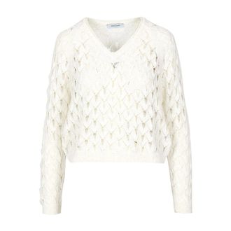 Gran Sasso V-neck Knitwear, female, White, Size: S Gran Sasso White