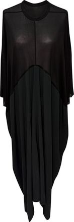 Rick Owens maxi-jurk met ronde hals en vliegerprint in zwart cupro