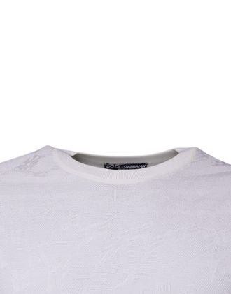 Dolce & Gabbana Mens Silk Crew Neck Sweater White