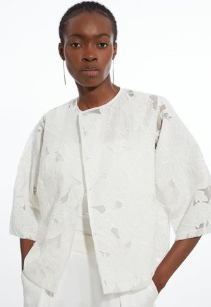 Karen Millen Beaded Cotton Organdie Cutwork Woven Jacket