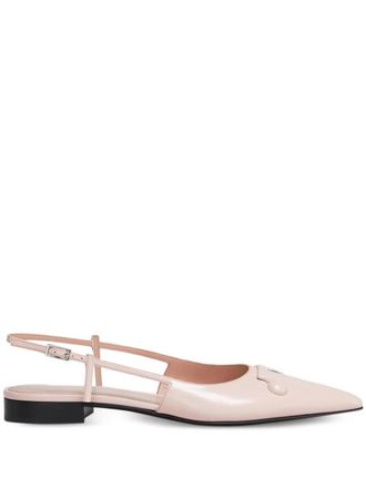 Marni slingback pointed-toe flats - Pink