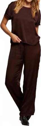 perfectwhitetee Delphine Satin Tee In Blackberry