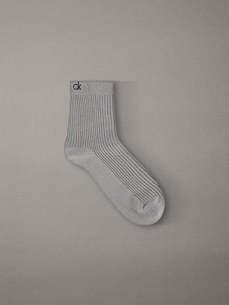Calvin Klein Metallic Embroidered Logo Ankle Socks