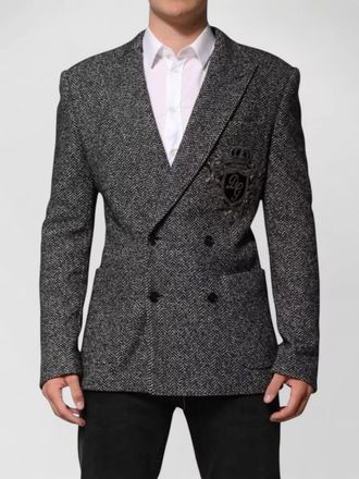 Dolce & Gabbana wool blend herringbone double-breasted blazer