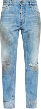 Dsquared2 ripped-detail trousers - men - Cotton - 44 - Blue